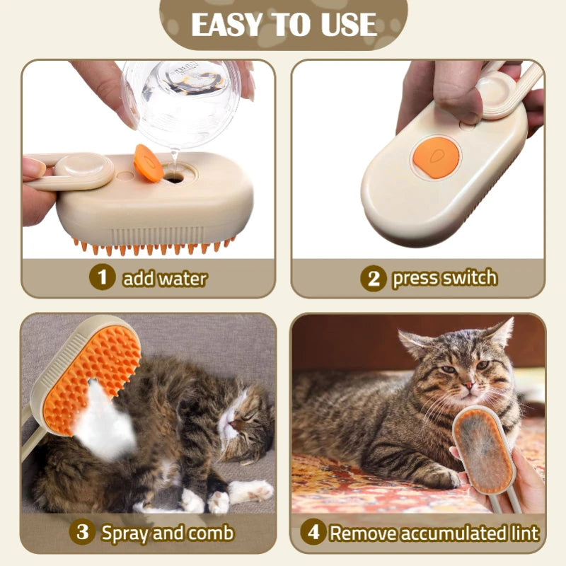 SteamPaws™ – 3-in-1 Steam Pet Brush