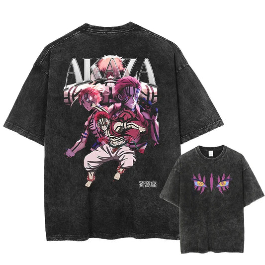 Demon Slayer® T-shirt Oversized Streetwear - DROP Infinity Castle - Akaza Rage