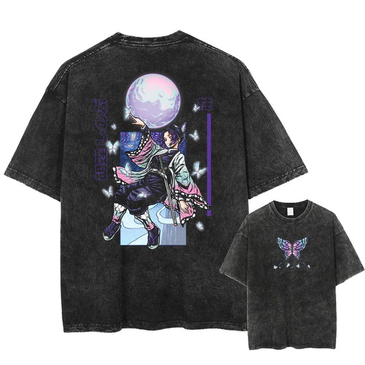 Demon Slayer® T-shirt Oversized Streetwear - DROP Infinity Castle - Poison Bloom